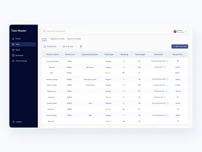 TaskMaster Staff Management Web App - Task / Assign Task add add task add work design employee product design staff task task manager task master ui uiux ux web web app