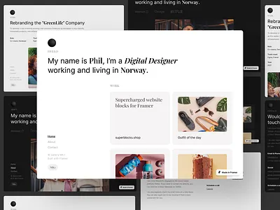 Framer portfolio template - Folio MK1 dark framer landing light portfolio template webdesign website