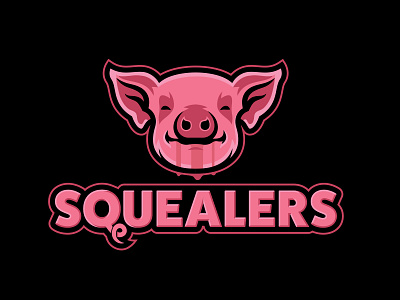 The Squealers branding design illustration illustrator logo pig sports logo squealer vector