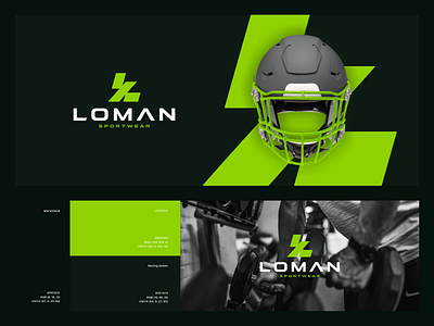 Loman Sportwear branding character clothing design graphic design icon illustration l logo logomark sportswear sporty symbol vector wear