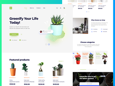 Plant E-commerce Landing page creativedesign dashboard digitaldesign dribbblelandingpage ecommerce landing page landingpagedesign product design product designer ui ui designer uipatterns uiux ux ux designer uxdesign webdesign website design