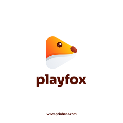 PlayFox logo animal logo brand branding color design fox fox logo illustration logo play play icon prio hans typography ui ux vector