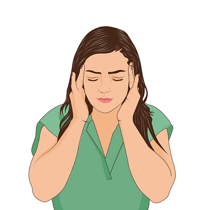 Headache cartoon illustration cartoon art character design flat illustration graphic design illustration portrait vectorart