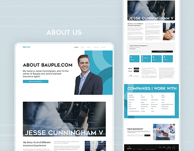 Bauple Insurance blue car insurance graphic design insurance minimal modern design ui web design website white design