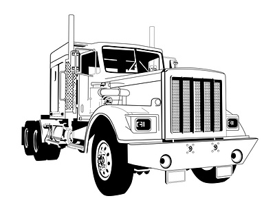 Truck Line Art Drawing drawing illustration line art silhouette truck