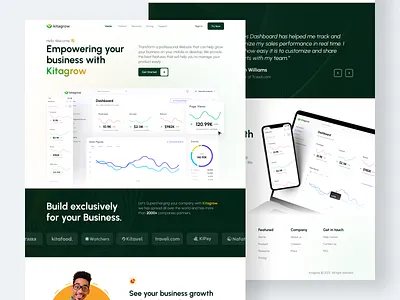 Kitagrow - Product and Sales Dashboard Landing Page analytics clean cms dashboard landing page manage management product management reports sales sales dashboard ui ui design ui kit uiux ux ux design web web design website