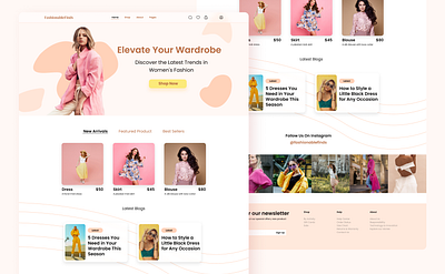 FashionableFinds - Ecommerce Homepage Website graphic design ui ux uxui