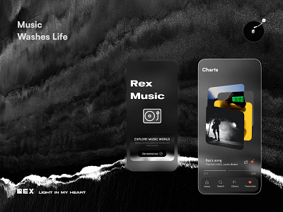 Music App app design typography ui vector