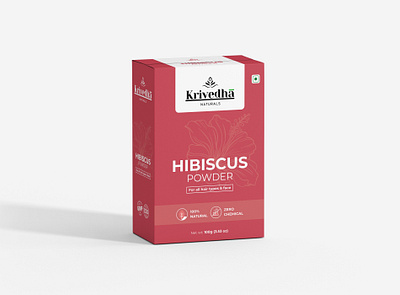 Hibiscus powder packaging box design design graphic graphic design kitchen brand packaging packaging packaging design red
