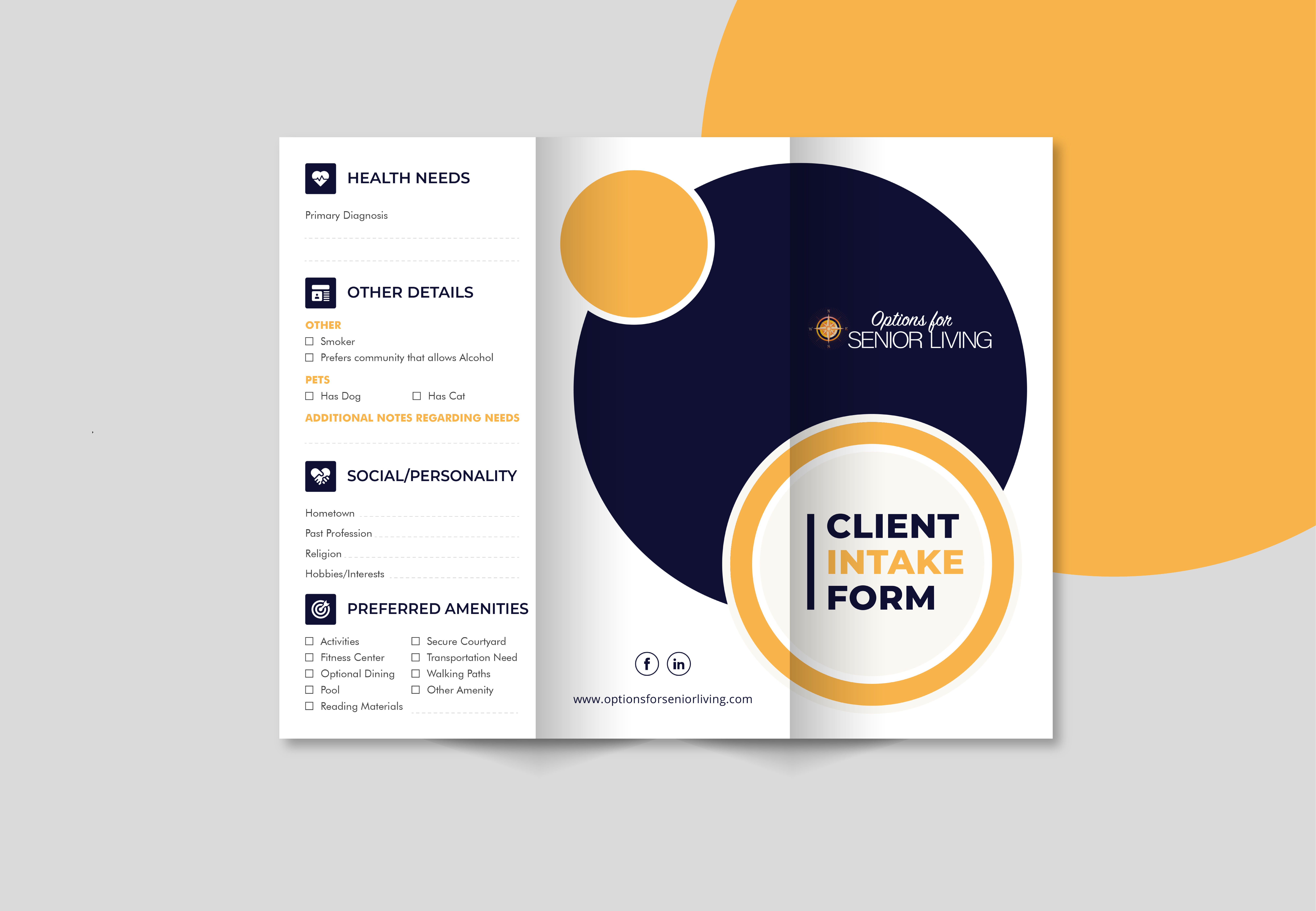 Senior Living Service Tri-Fold Brochure Design 3d animation bi fold brochure branding brochure brochure design corporate design design flyer flyer design graphic design illustration logo motion graphics product brochure senior care senior living senior living company tri fold brochure z fold brochure
