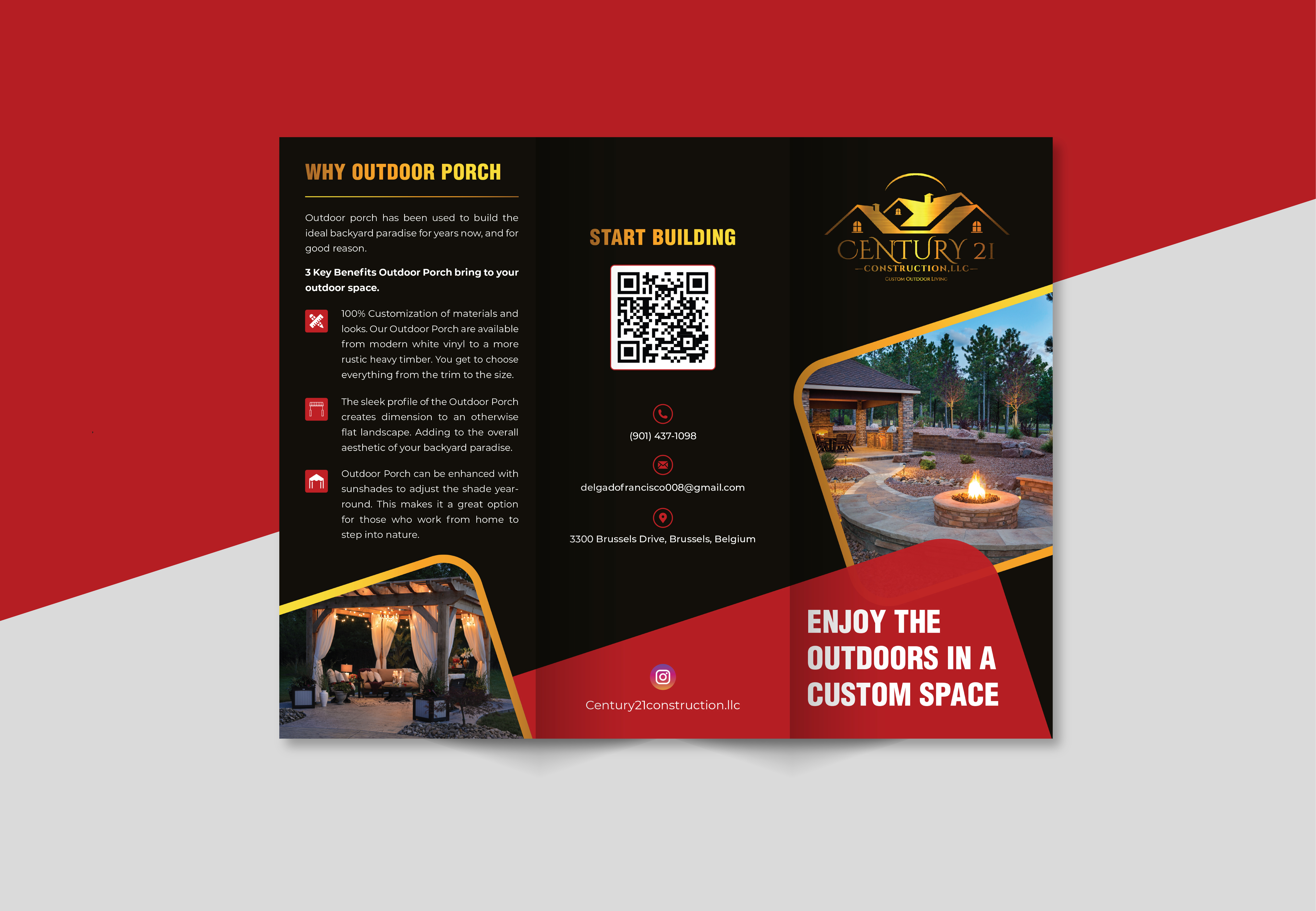 Construction Company Tri-Fold Brochure Design 3d animation bi fold brochure branding brochure brochure design construction construction company corporate design design flyer flyer design graphic design illustration logo motion graphics real estate company tri fold brochure ui z fold brochure