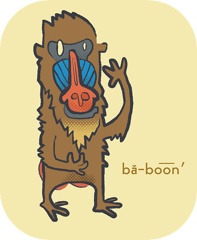 bă-boo͞n′ animals design illustration illustration art illustrations