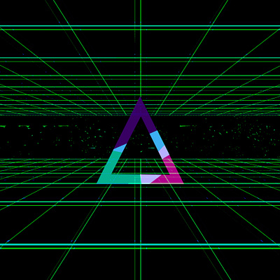 Triangular Illusions: A Digital Dreamscape abstract art colors creative digital art futuristic geometric graphic design grid illustration logo matrix matrix code neon science fiction tech technicolor triangles vibrant