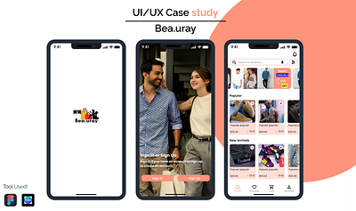 Bea.uray e-commerce app case study ui