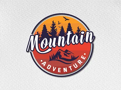 Mountain rounded badge logo design adventure badge badge badge sticker design graphic design logo mountain rounded abdge round sticker sticker vintage badge