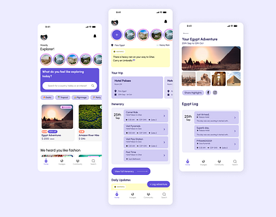 Voyage Travel Application branding ui ux