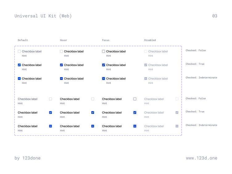 Exploring the Checkbox Component, Universal UI Kit (Web) by Dima Groshev