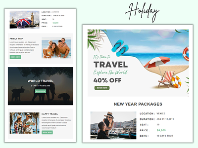 Holiday – Travel Notification HubSpot Email Newsletter Template email newsletter holiday travel hubspot hubspot template tourist site vaccation