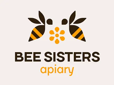 BEE SISTERS bee branding design flower graphic design honey illustration logo pattern vector