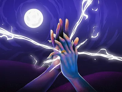 ETERNAL 2023 design anime anime illustration color concept flat illustration hand hand illustration illustration lightning love night retro illustration texture textured illustration