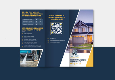 Cleaning Service Company Tri-Fold Brochure Design 3d animation bi fold brochure branding brochure brochure design cleaner cleaning company cleaning service corporate design design flyer flyer design graphic design house cleaning logo motion graphics tri fold brochure ui window cleaning