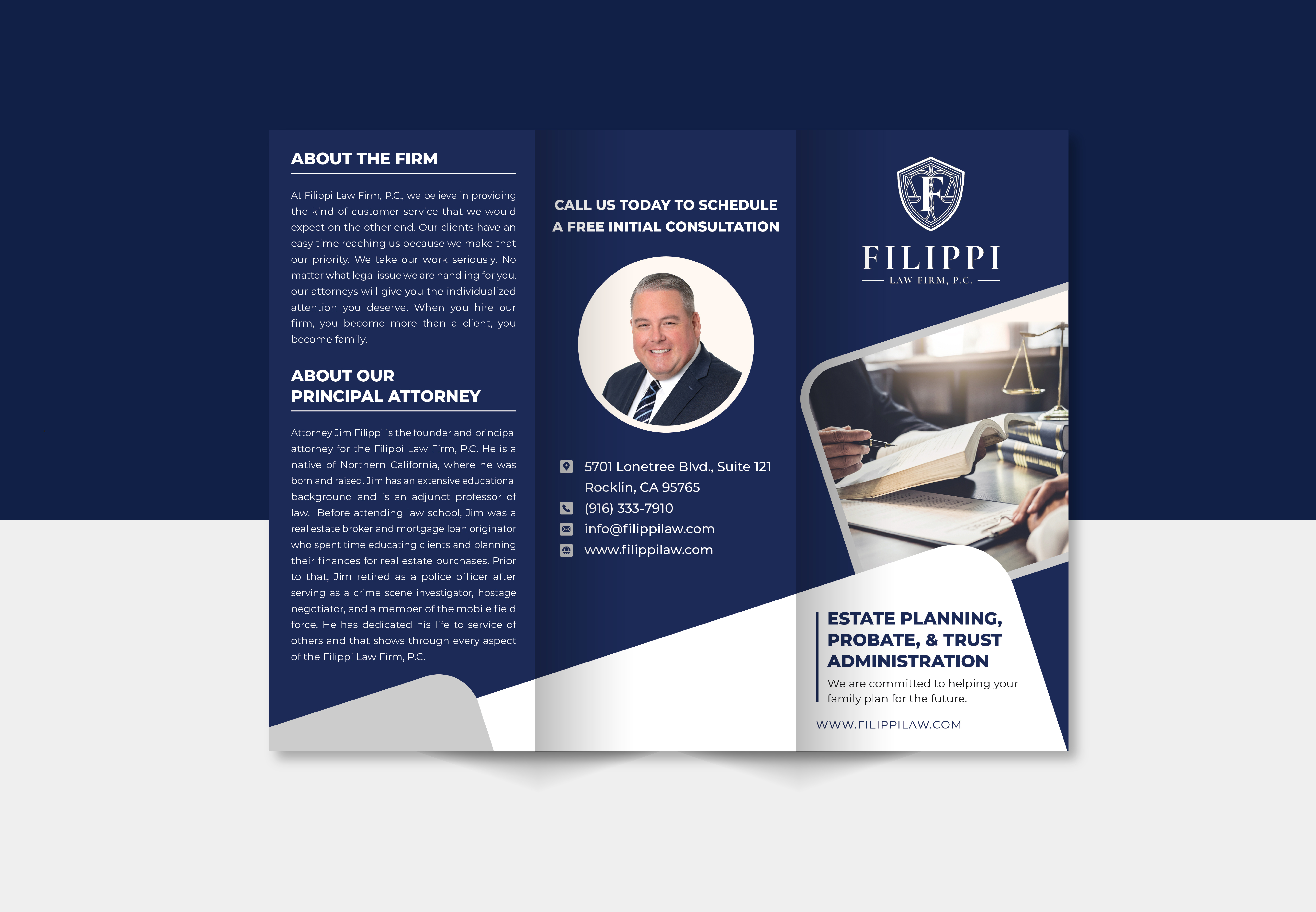 Law Firm Service Tri-Fold Brochure Design 3d animation bi fold brochure branding brochure brochure design corporate design design flyer flyer design graphic design illustration law company law firm law planing law service logo motion graphics tri fold brochure ui
