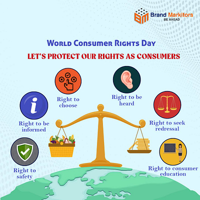 Consumer Right Day branding brandmarkitorsindia consumerday consumerrights consumerrightsday digitalmarketing instagram post social media design worldconsumerrightsday