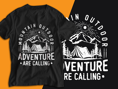 Mountain Adventure T-shirt Design adventure adventure are calling branding camping camping t shirt clothing design graphic design logo mauntain adventure t shirt mountain t shirt outdoor t shirt t shirt design tshirt white tshirt