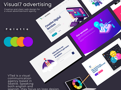 V7ad full web design for a creative agency colorful creative creative agency elementor freelance project freelance web design ui ui ux user interface web design website design wordpress