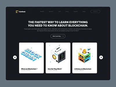 landingpage blockchain btc crypto illustration isometric nft vector