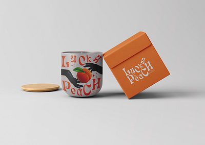Lucky Peach Candle adobe brand identity branding graphic design illustration logo packaging vector