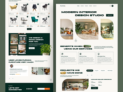 Modern Furniture Shop clean creative decoration design e commerce furniture homedecor landing page minimal online market online shop store template ui ux website wood