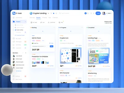 Project Managment Dashboard - Light Mode✨ clean dashboard design glass manage minimal project projectmanagmentdashboard task todo ui ux