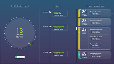 Student Schedule App Interface design ux