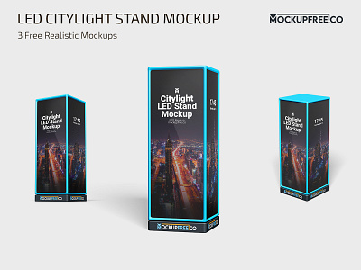 LED Citylight Stand Mockup banner banners citylight free freebie indoor mock up photoshop psd stand template templates
