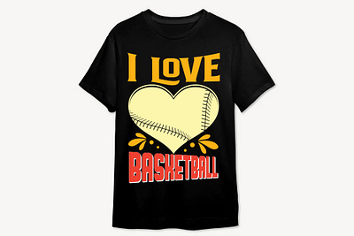 I Love Basketball, T-shirt Design basketball clipart i love basketball illustration love t shirt vector