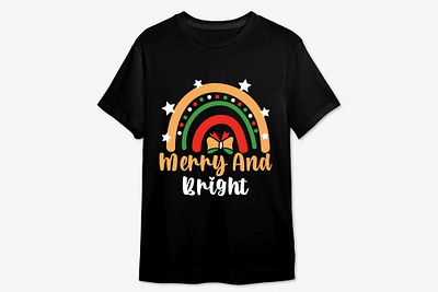 Merry And Bright, T-shirt Design and bright christmas clipart meer meery and bright ranbow