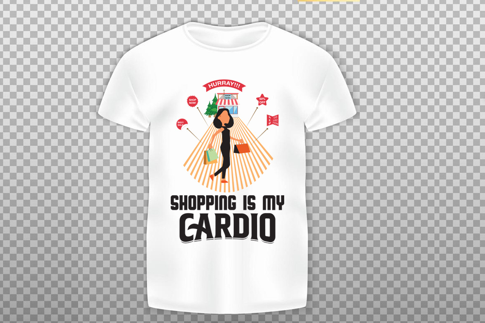 Shopping is my cardio, Tshirt Design by Md Masud Drana on Dribbble