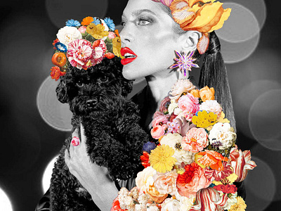 Floral Muse Collection with Angelina (@angelinapirts) artist branding collage design designer digitalcollage fashion fashionmodel flowerart photomanupulation