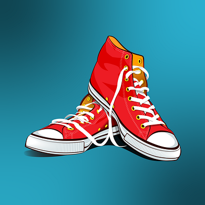 Red Sneakers app branding design graphic design illustration logo typography ui ux vector