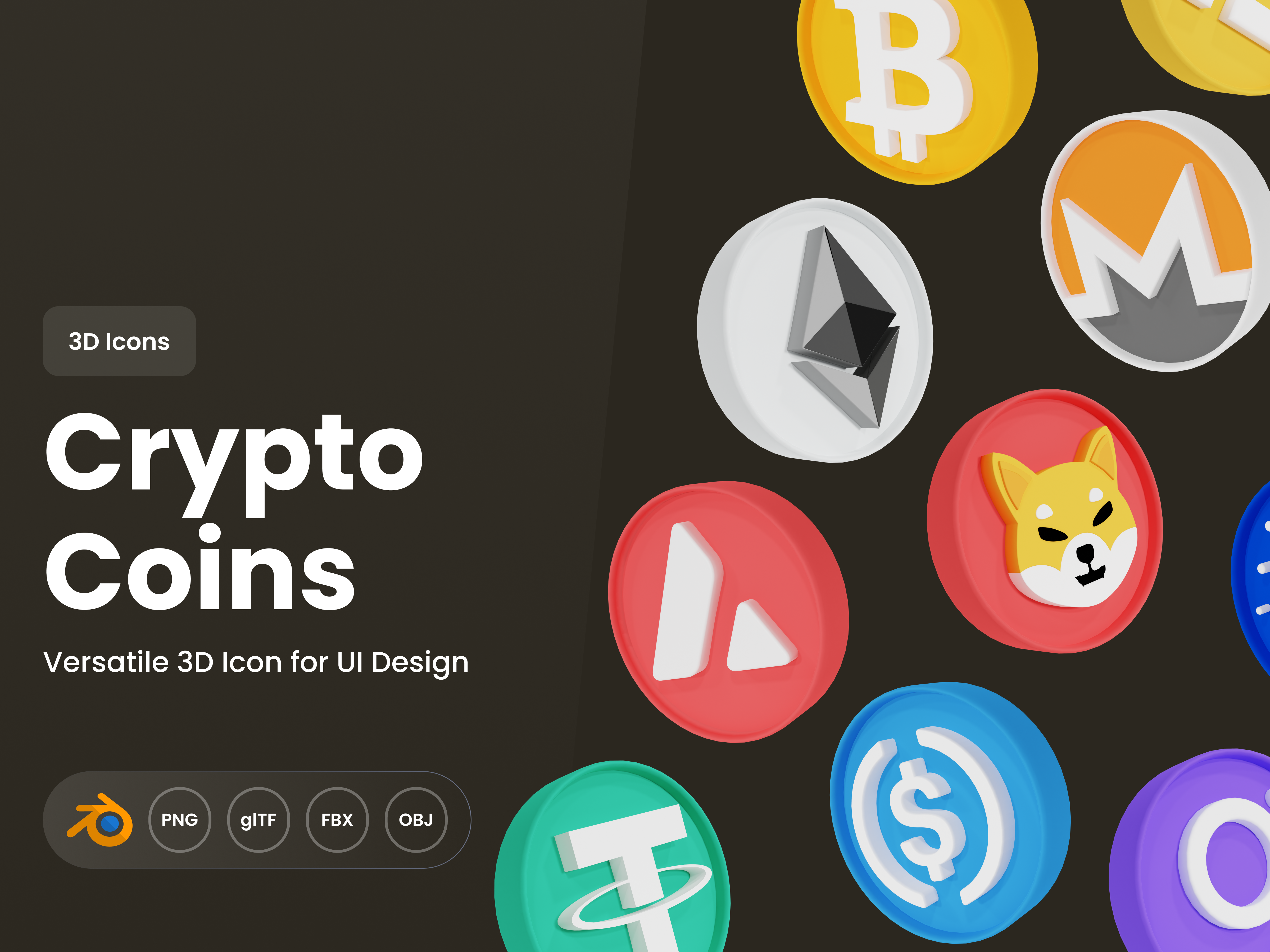 3D Crypto Coin Icon Pack by Quecko Inc. on Dribbble