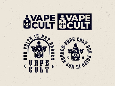 Vape Cult - Logo bottle cult dripper e cig e liquid illustrator logo logotype ominous retro spooky vape vaping vintage