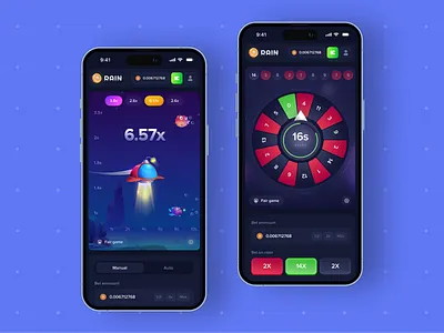 RainBet - Mobile Design app bet casino app casino ui crash crypto gambling game design game ui jackpot mobile design nft games p2e roulette ui uiux ux web design