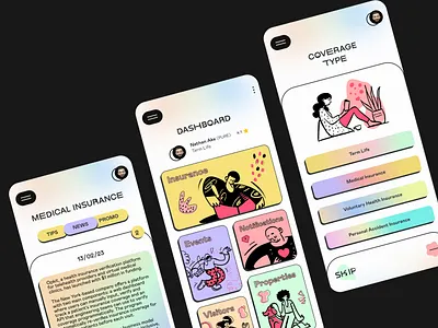 Companion — Insurance Agent Finder (App) | Mobile agent finder app cards clean ui concept coverage type dashboard design forms gradient interface inusrance minimalistic mobile outline ui design ux