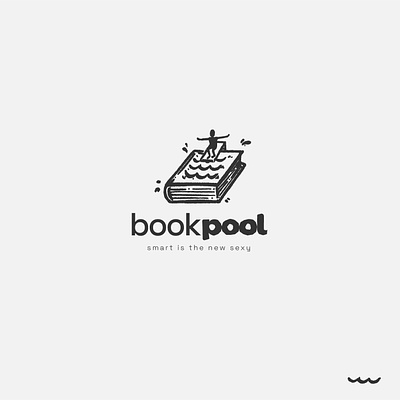 Bookpool / Enthusiastic bookstore book bookshop bookstore branding design graphic design illustration illustrative logo ink lettering logo pool reading smart typography vector