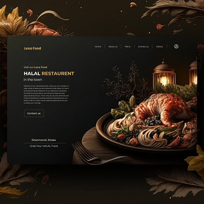 "Lexa" the Halal restaurant website landing page adobe xd branding design figma graphic design hero section illustration illustrator landing page luxury photoshop section design ui ui design ux ux design web design web page website website design