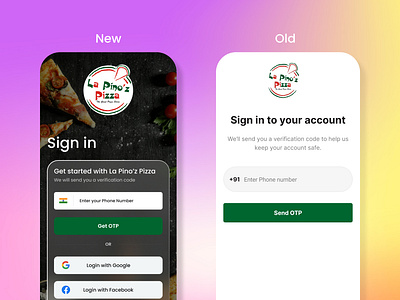 Sign in UI Redesign for La Pino'z Pizza adobe adobexd design figma login redesign signin ui xd