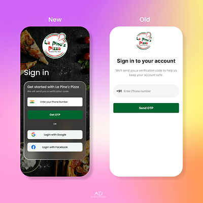 Sign in UI Redesign for La Pino'z Pizza adobe adobexd design figma login redesign signin ui xd