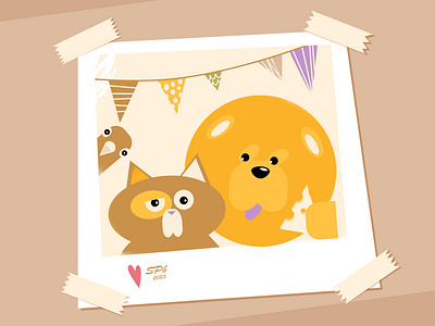 Happy Photo Day! adobe illustrator animals bird cat character design dog friends illustration party photo vector