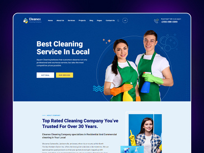 Cleanex - Cleaning Service Web Design 3d animation carpet cleaning cleaner cleaning cleaning agency cleaning business cleaning company cleaning motivation cleaning routine cleaning service cleaning vlog deep cleaning graphic design logo motion graphics speed cleaning speed cleaning motivation spring cleaning ui